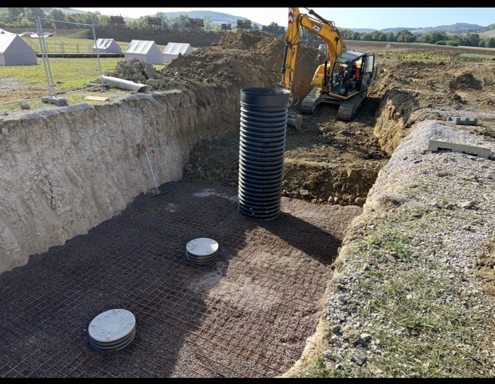 Réseaux en cours de réalisation sur un chantier Entreprise Godot